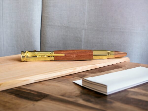 Rosewood gun bolt ballpoint pen