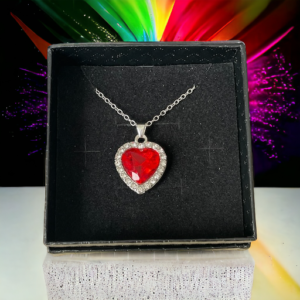 red crystal heart necklace