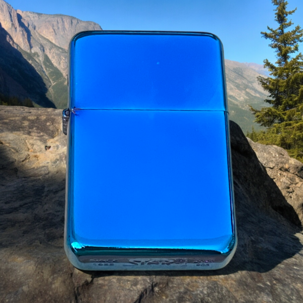 Blue zippo style lighter