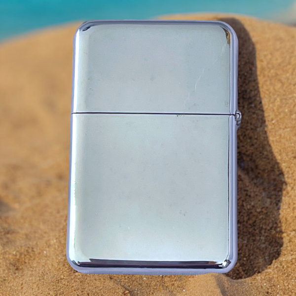 Plain silver coloured steel fuel lighter