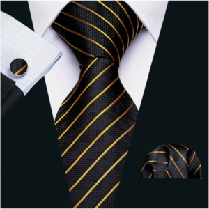 Gold pin strip tie set